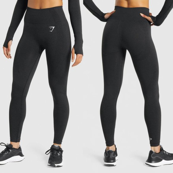 Gymshark Vital Seamless 2.0 Leggings Black Marl Size Medium